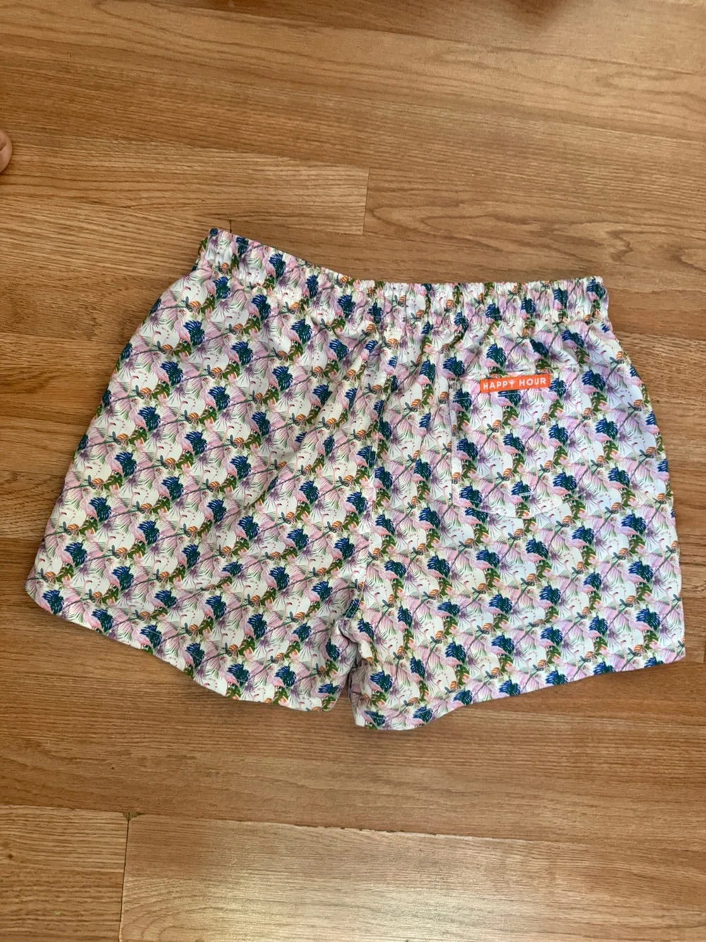Happy Hour Tropical Flamingos Shorts Size XL